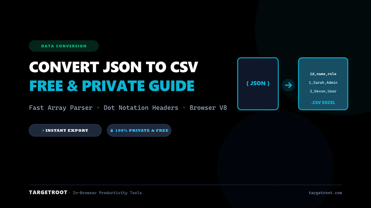 How to Convert JSON to CSV Online: The Ultimate Free & Private Guide — data blog post thumbnail